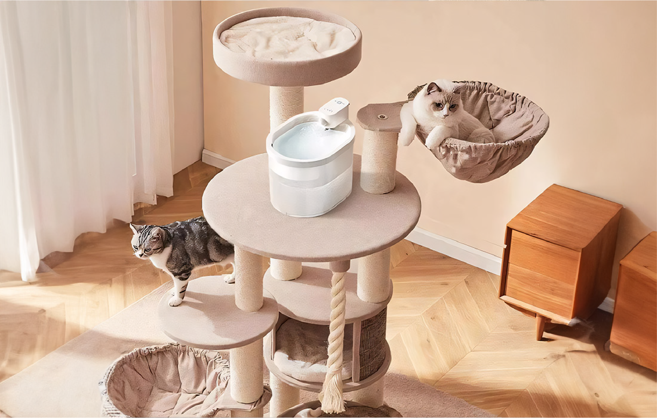 convenience of battery cat water fountain