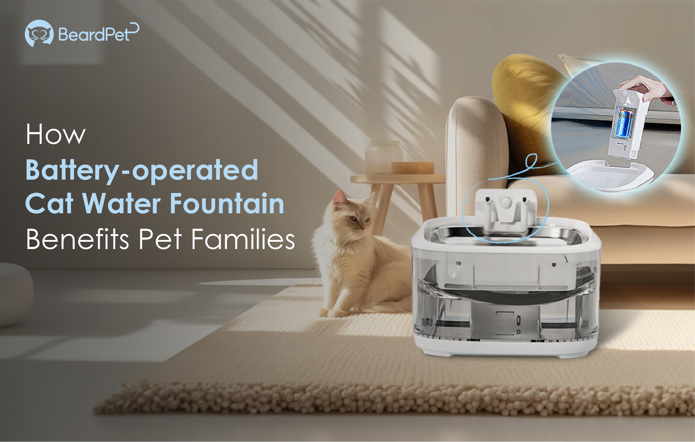 how battery operated cat water fountain benefits pet families