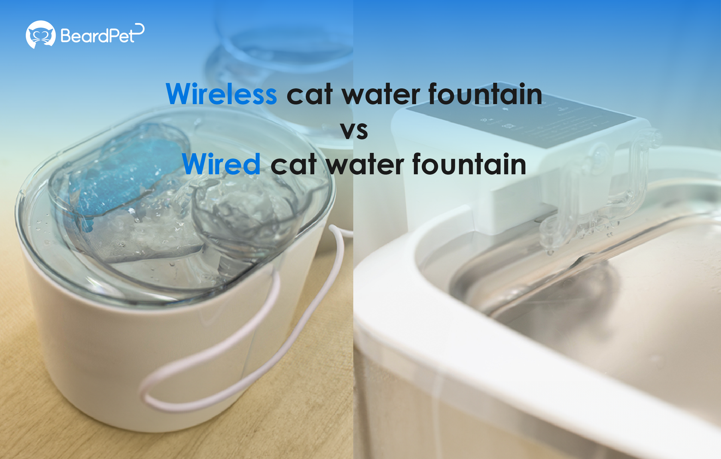 wireless vs wired cat water fountain