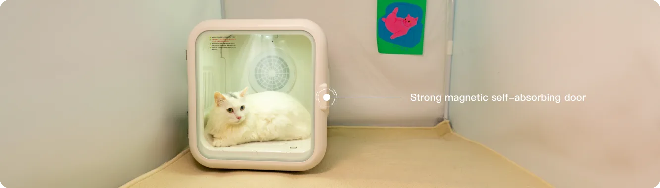 pet dryer box with strong magnetic door