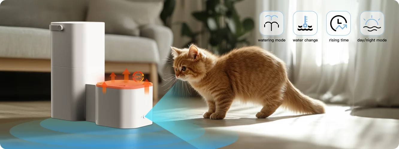 Clean and Dirty Separation Cat Water Fountain can set schedules